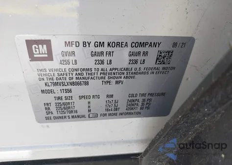 2022 Chevrolet Trailblazer Fwd Activ from USA, damaged, VIN KL79MVSLXNB066788